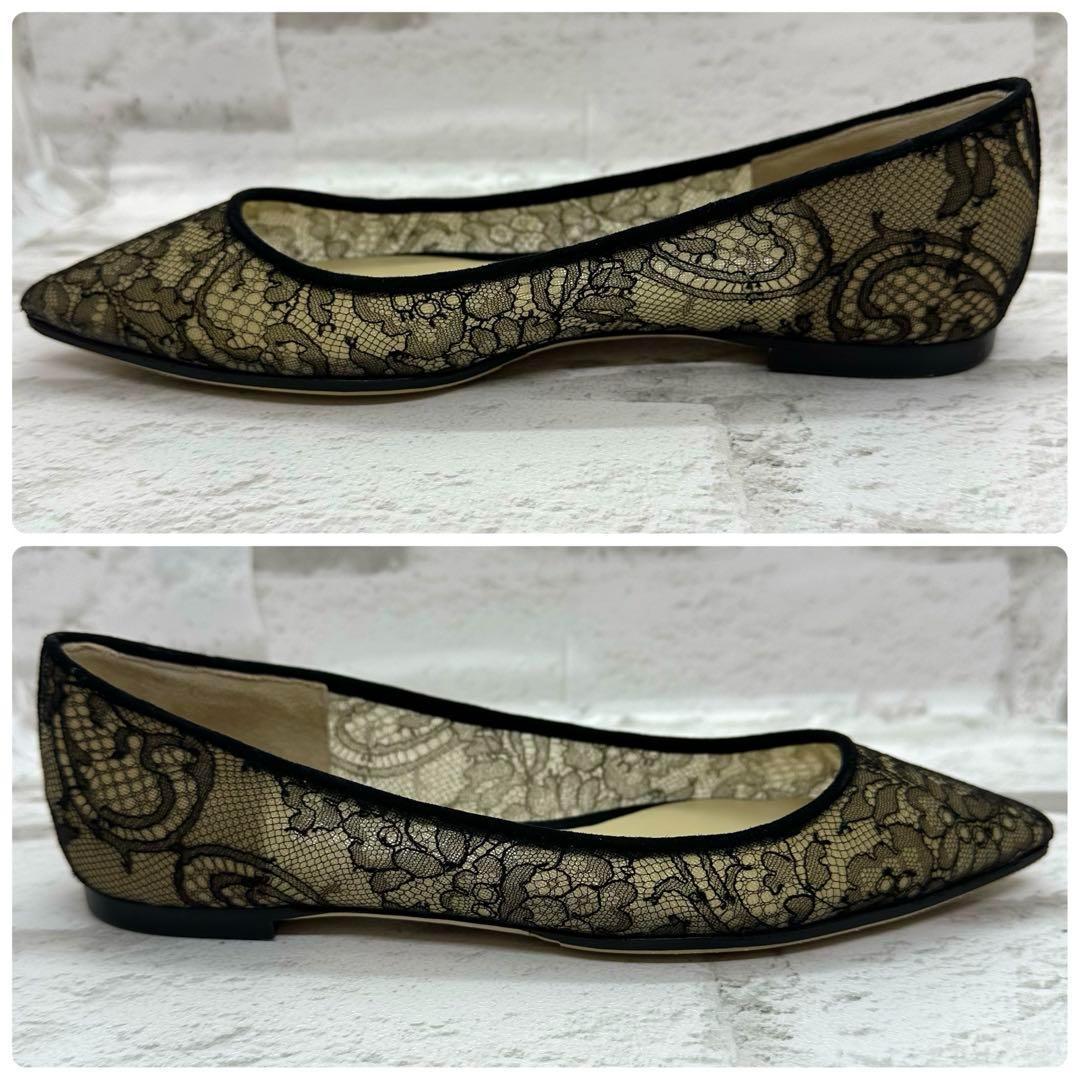 【美品】ジミーチュウ ROMY フラットシューズ 34.5 箱付 定価10万円