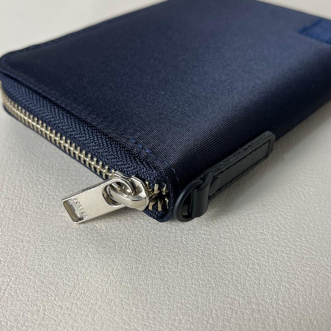 未使用級　PORTER 二つ折り財布　ラウンドファスナー　リフト　ネイビー