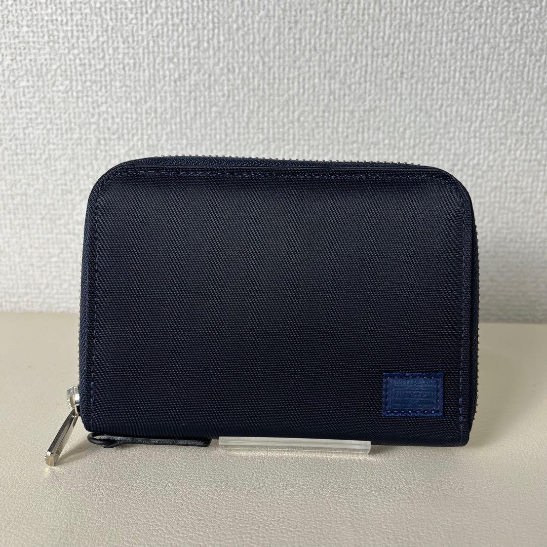 未使用級　PORTER 二つ折り財布　ラウンドファスナー　リフト　ネイビー