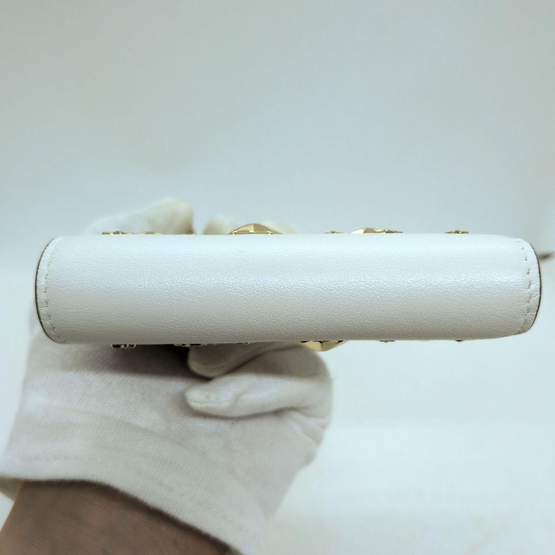 【未使用級 現行 付属品多数】ジミーチュウ　ハニ　二つ折り財布　クリスタル　ラテ