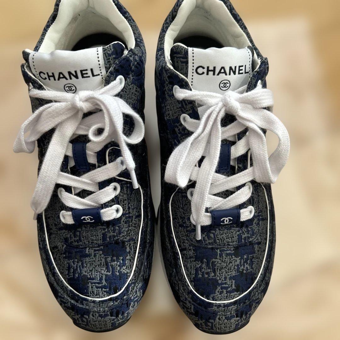 CHANEL ネイビー スニーカー　35