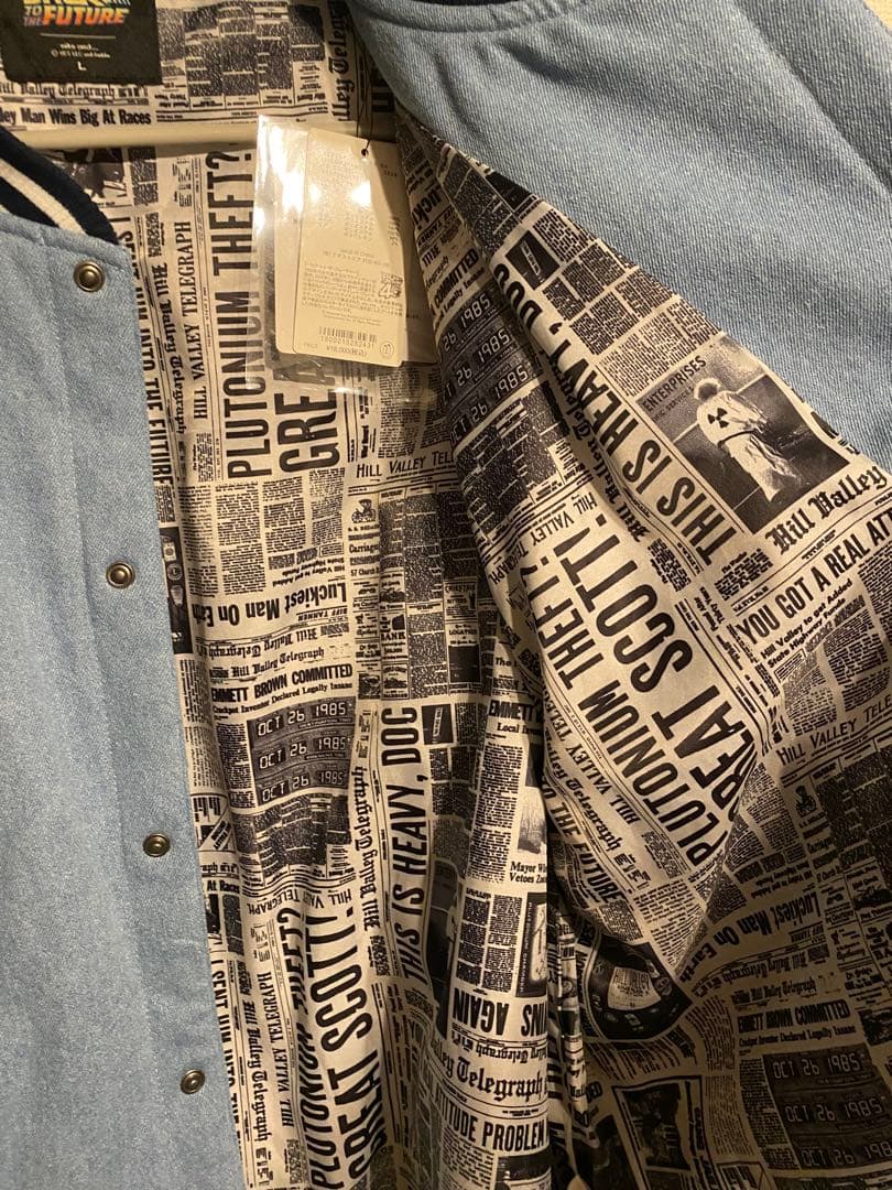 新品タグ付き★ニコアンドバックトゥザフューチャー刺繍スタジャン未使用BTTF