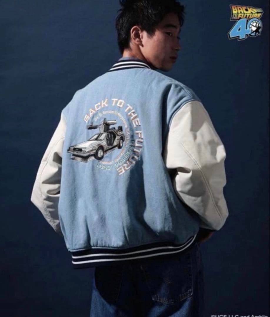 新品タグ付き★ニコアンドバックトゥザフューチャー刺繍スタジャン未使用BTTF
