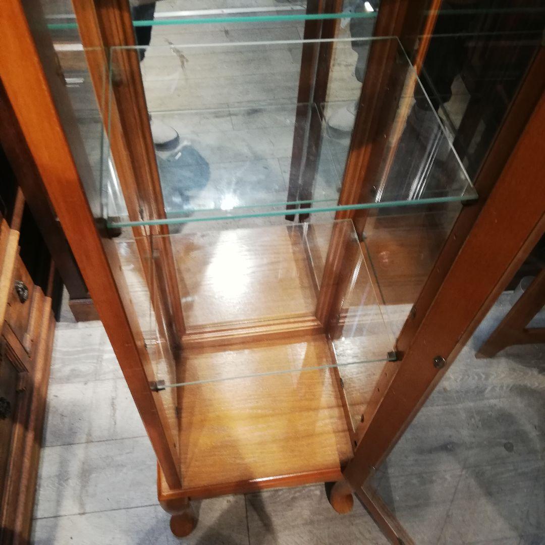 M●225送料込☞ヴィンテージ☜キュリオケース　時計付き飾り棚