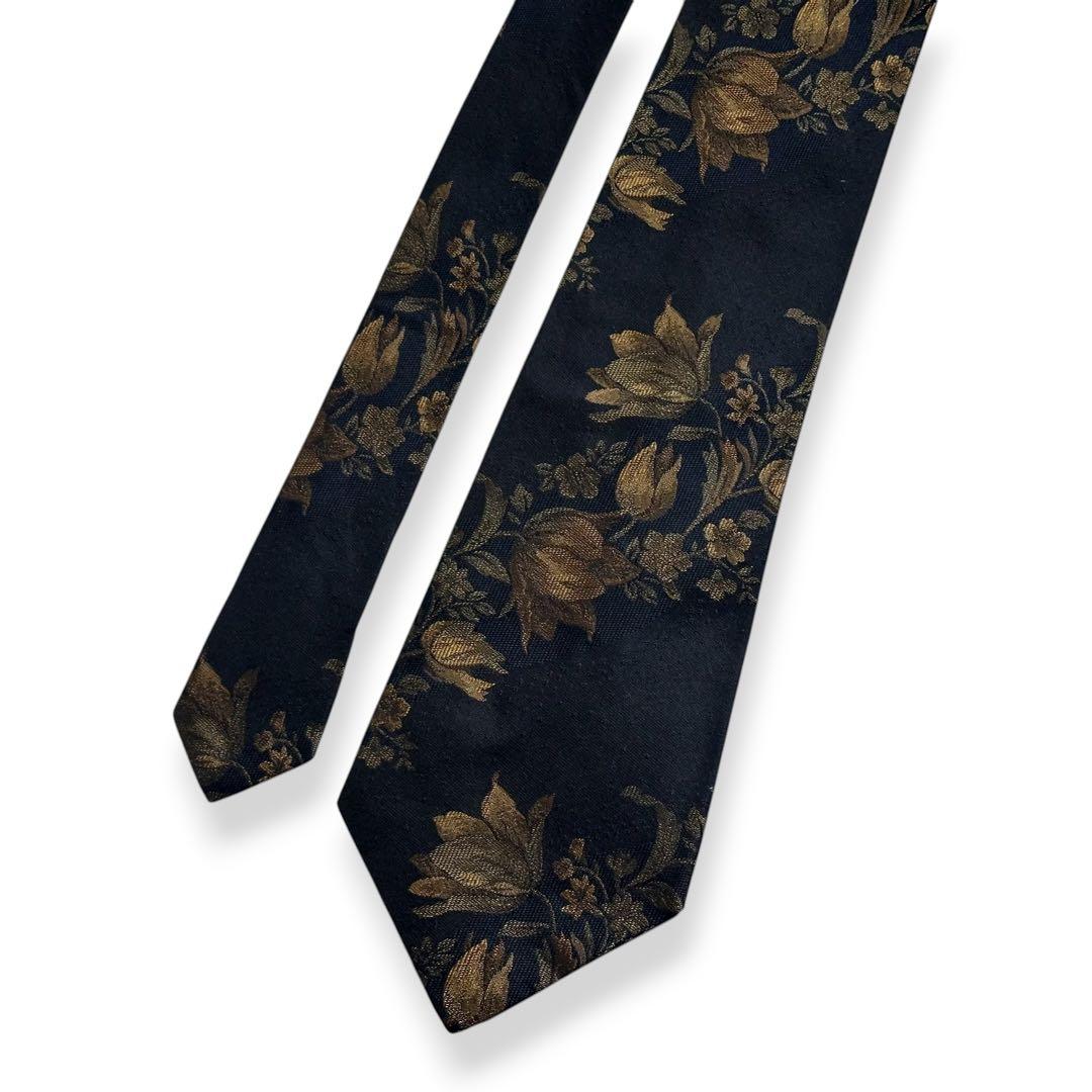 良品✨LOEWE ネクタイ　ロエベ ジャガード　ブラック　古着　おしゃれ