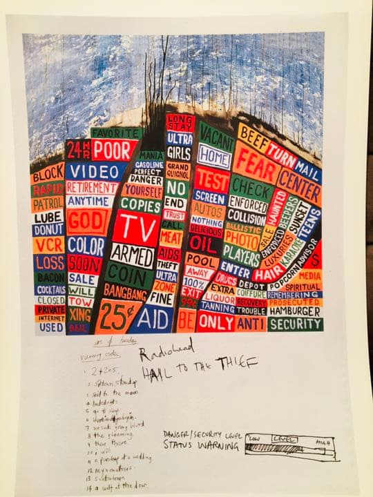 レディオヘッド「ヘイル・トゥ・ザ・シーフ」リトグラフ8枚セット