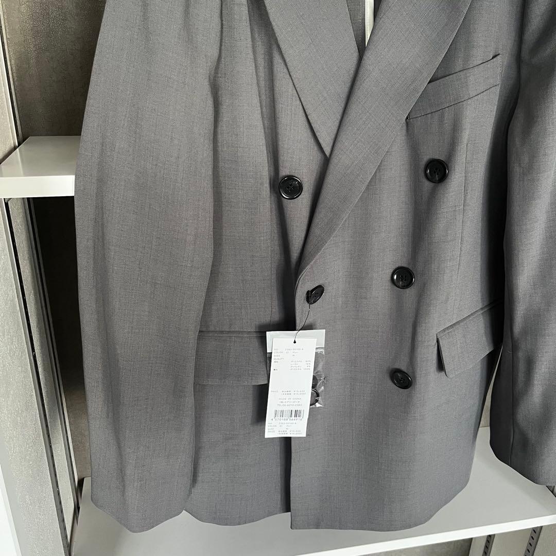 ANDRESD ピークドラペルジャケット　グレー　テーラード　フォーマル　結婚式