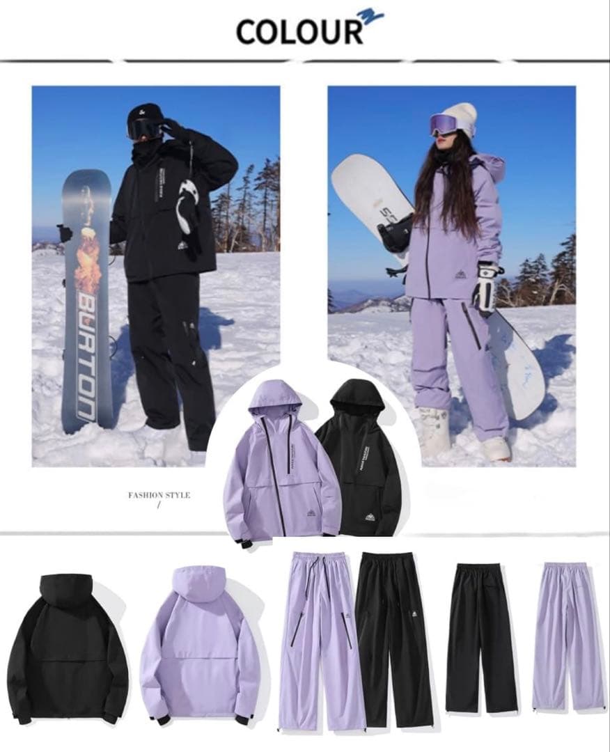 スノーボードウェア スキーウェア 上下セット 男女兼用 撥水 保温 防寒 防風