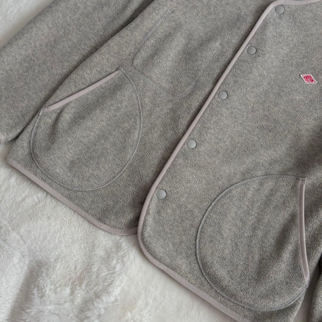 【美品】DANTONダントン フリース ノーカラーカーディガン 36