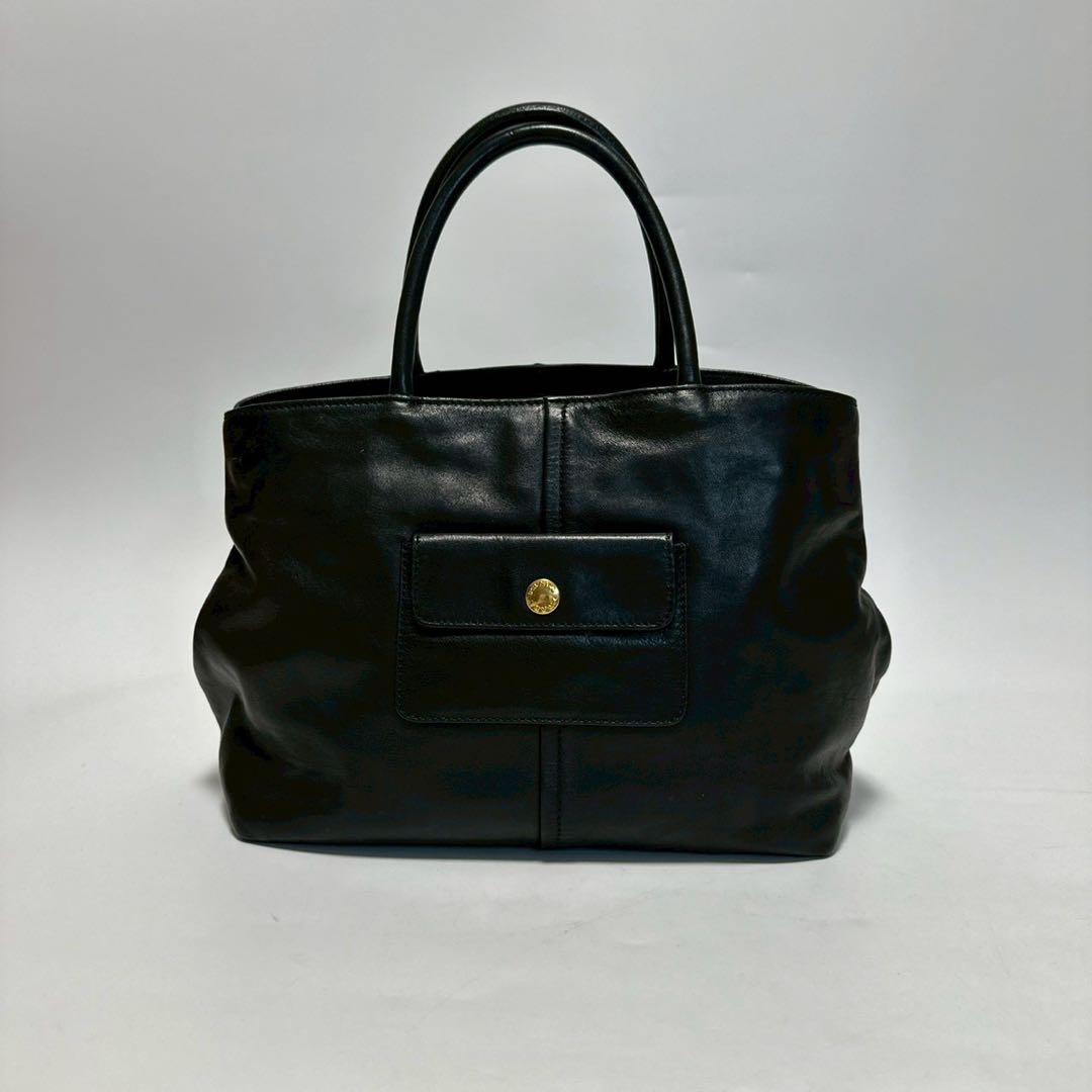 o44【極美品】プラダ　ロゴ金具　レザー　ブラック　2way ショルダーバッグ.