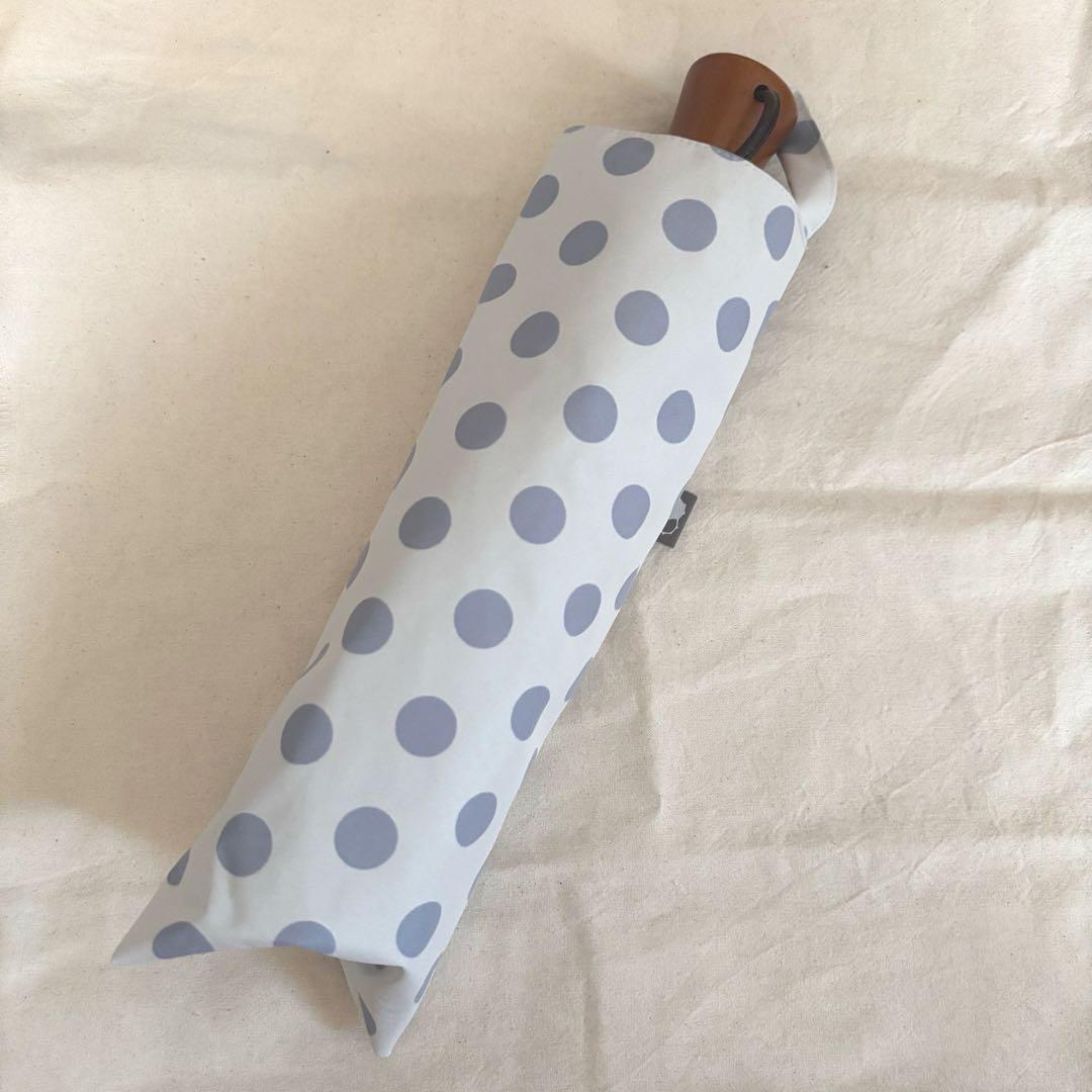 【未使用】サンバリア100 三段折　日傘　水玉