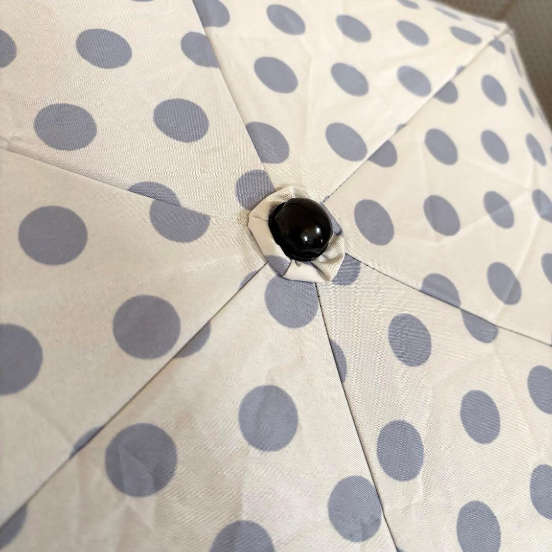 【未使用】サンバリア100 三段折　日傘　水玉