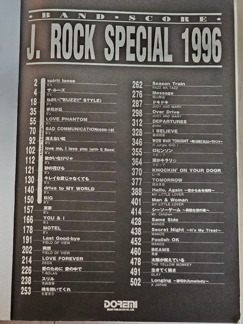 J-ROCK SPECIAL 1996 バンドスコア B'z LOOSE