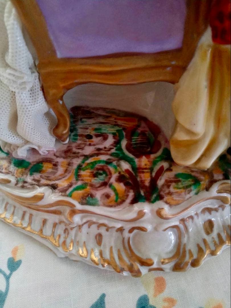 イタリア　フィギュリン　レース人形　ルイージファブリス　陶器　人形　男女