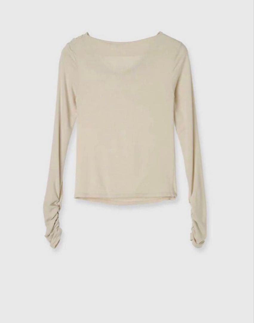 anuans ギャザードレープカットトップス　BEIGE