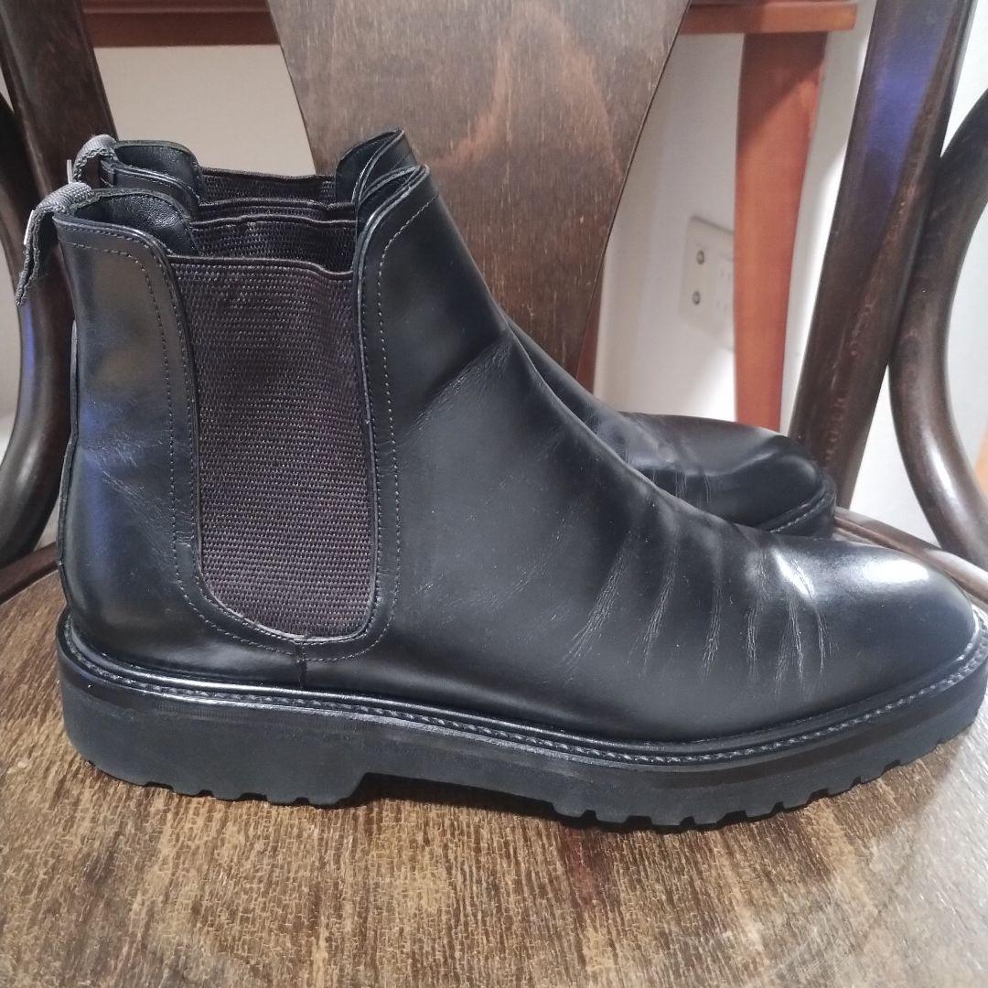 WHダブルエイチ干場さん愛用黒サイドゴアブーツ美品6Vibram菅原靴店Zソール