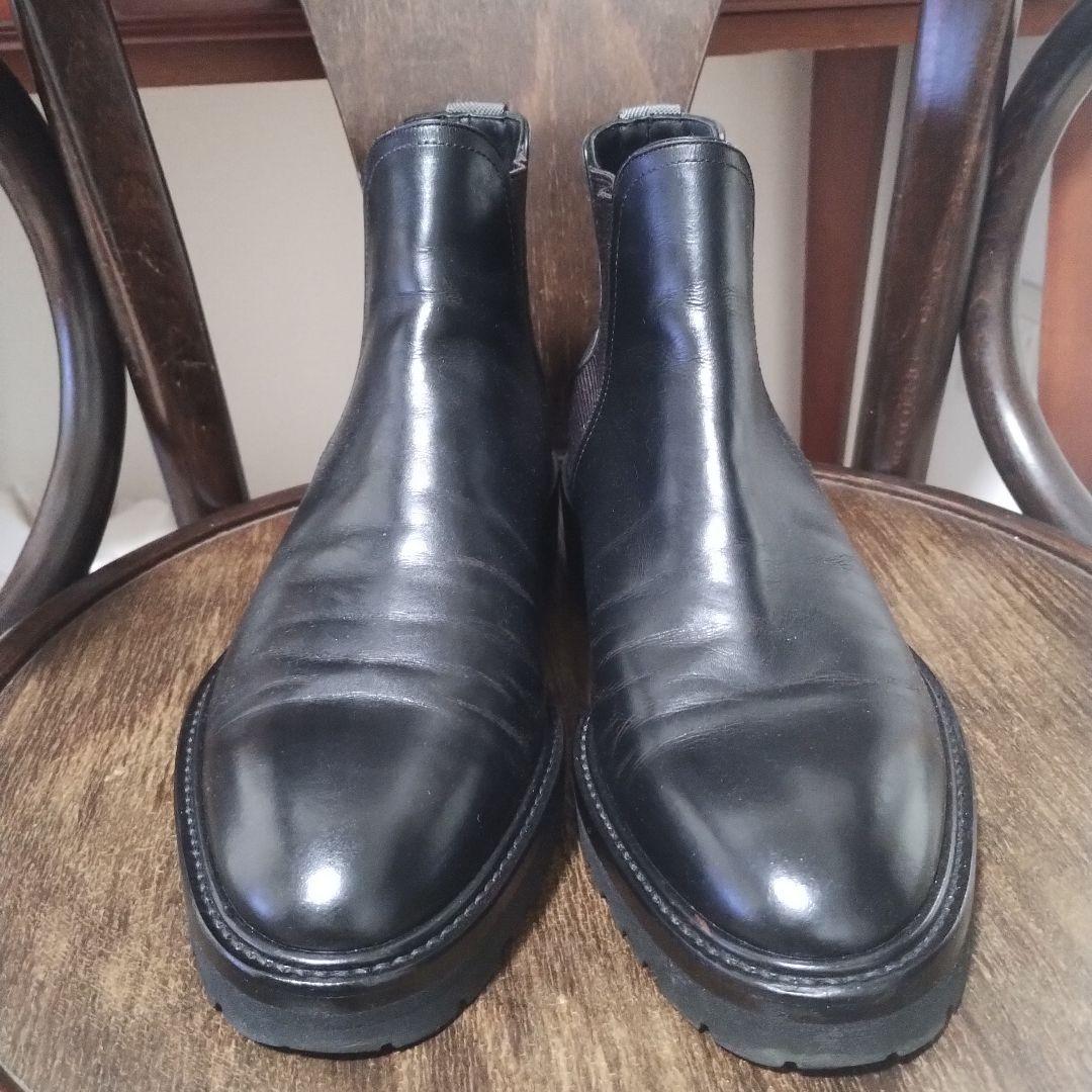 WHダブルエイチ干場さん愛用黒サイドゴアブーツ美品6Vibram菅原靴店Zソール