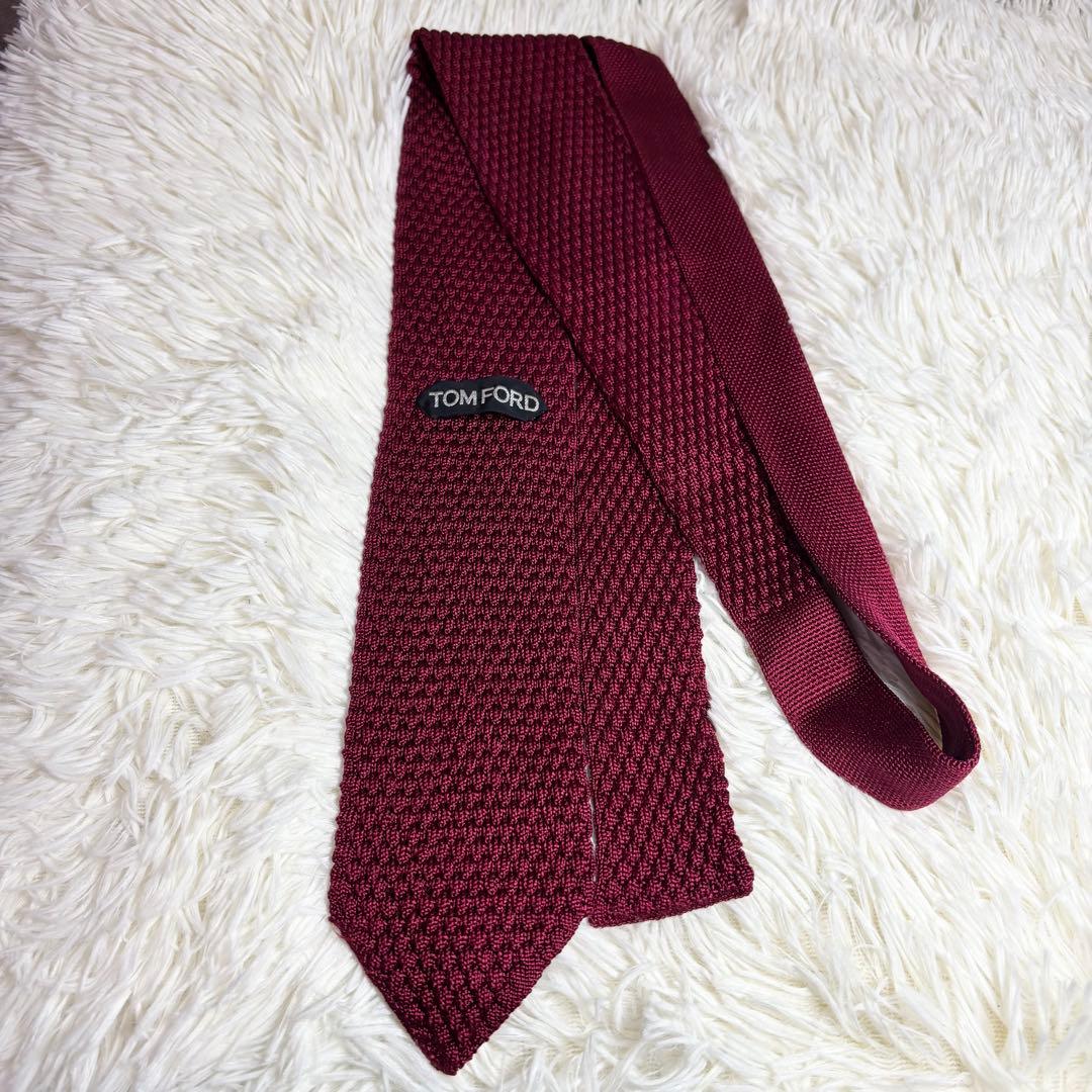 ✨激レア✨【極美品】TOM FORD ネクタイ　ニットタイ　ボルドー