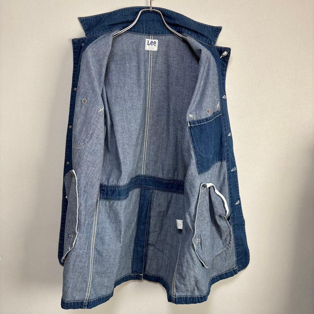 LEE リー カバーオール デニム ジャケット L 濃紺 大きめ ロング コート
