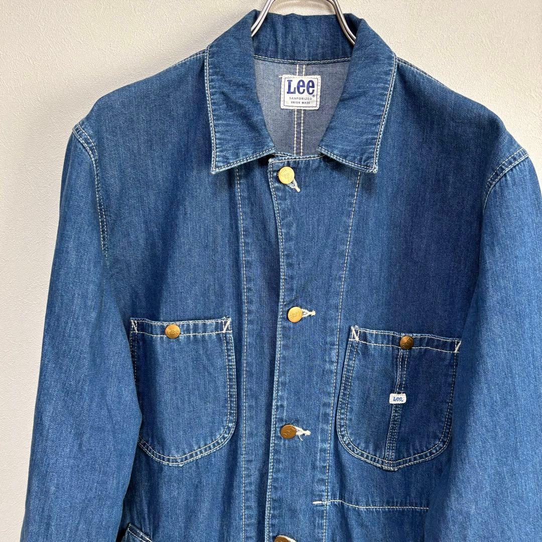 LEE リー カバーオール デニム ジャケット L 濃紺 大きめ ロング コート