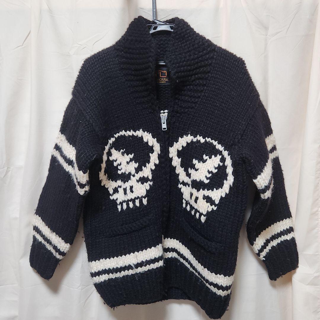 LONGHOUSE カウチンセーター　スカル　ドクロ　ヴィンテージ　カナダ　古着