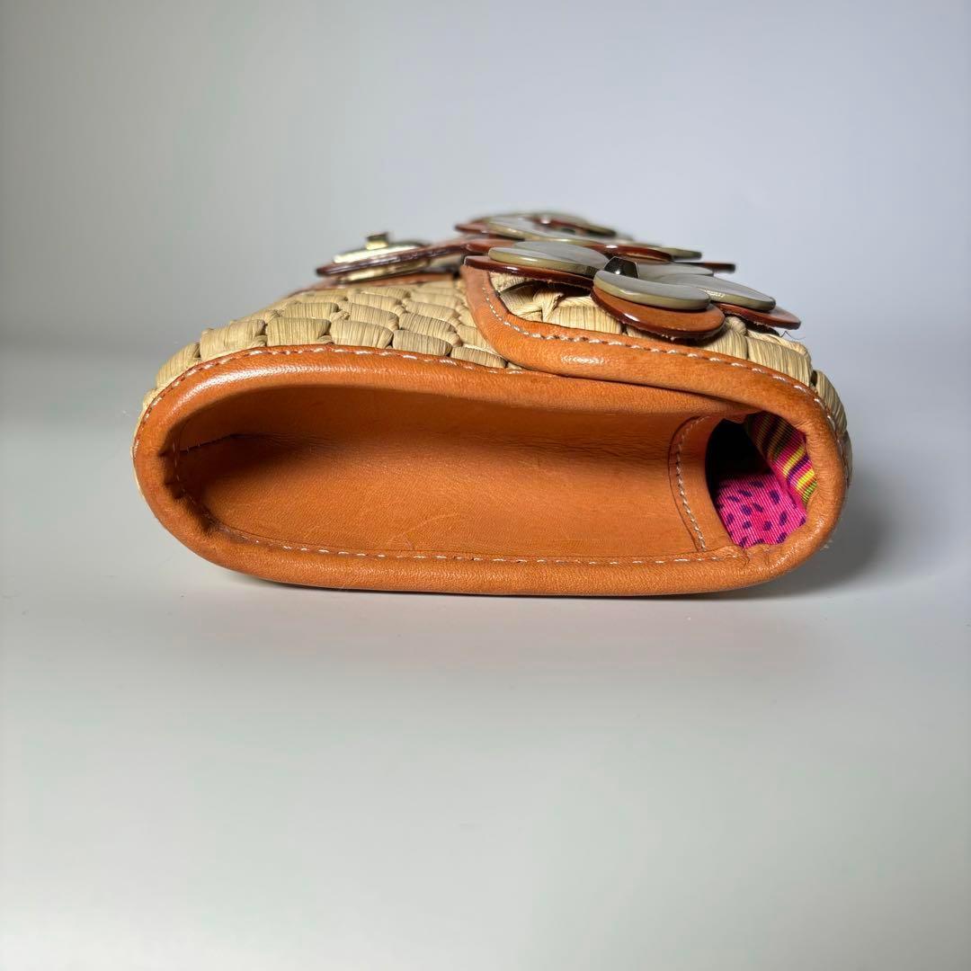 ✨️極美品✨️ケイトスペード クラッチバッグ ストロー かごバッグ 袋付き