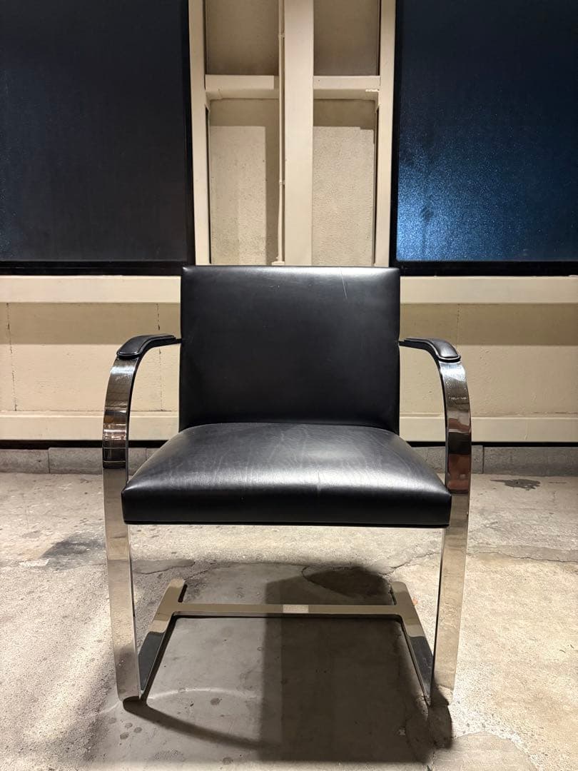 ①正規品knoll ミースファンデルローエ　ブルーノチェア 本革 Bauhaus