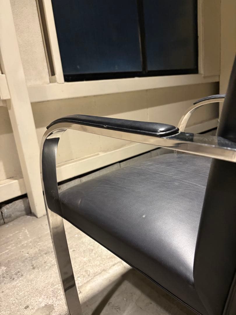 ①正規品knoll ミースファンデルローエ　ブルーノチェア 本革 Bauhaus