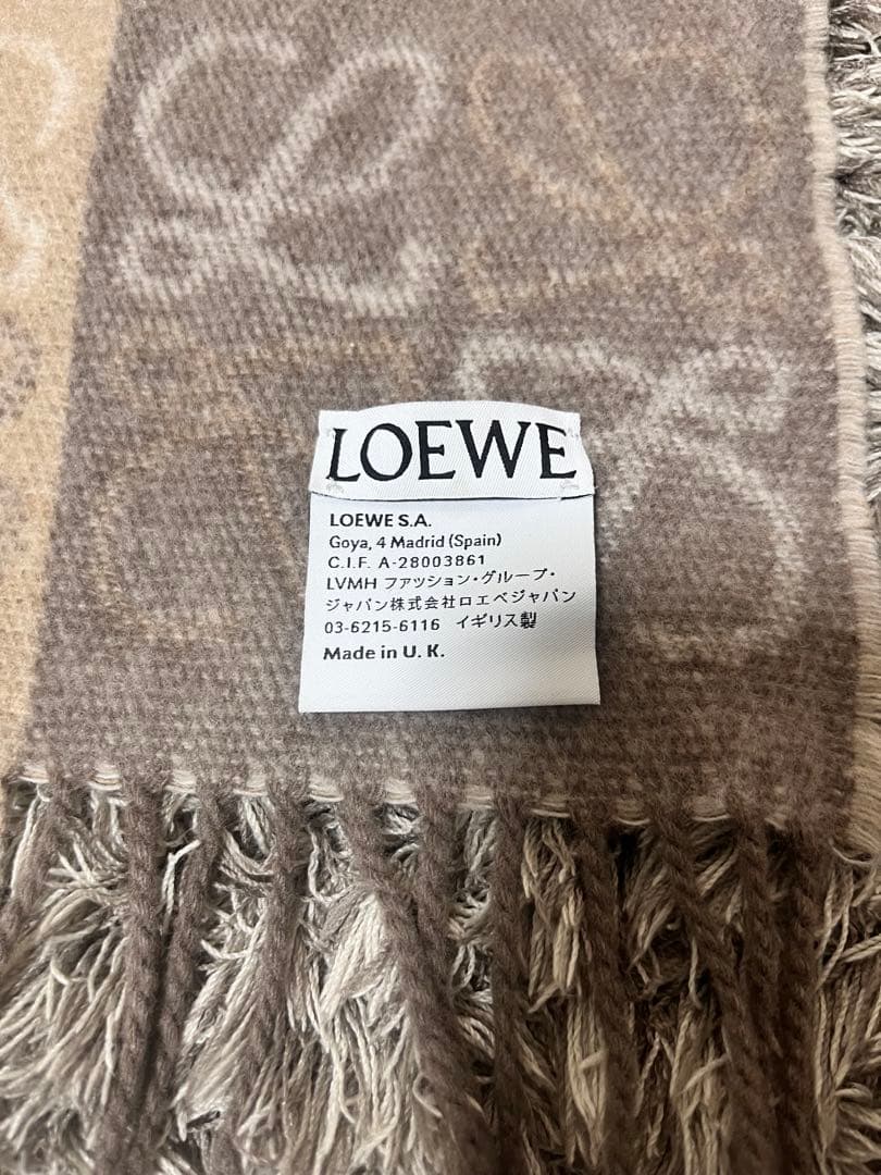 LOEWE ロエベ マフラー アナグラム柄 ウール&カシミア