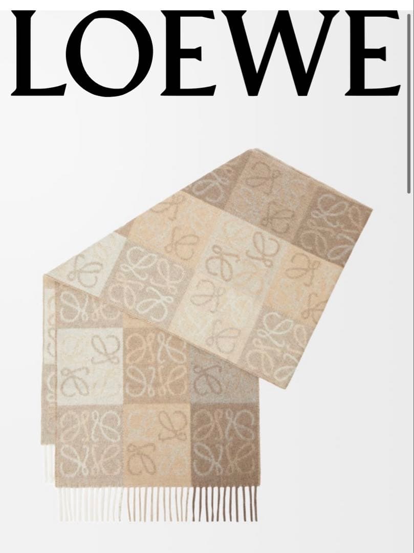 LOEWE ロエベ マフラー アナグラム柄 ウール&カシミア