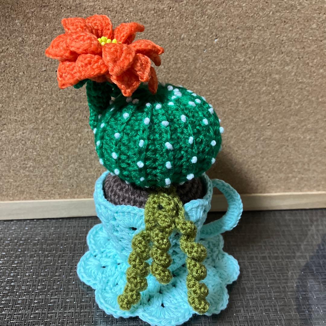 編みぐるみ　花　コットンバッグ6点