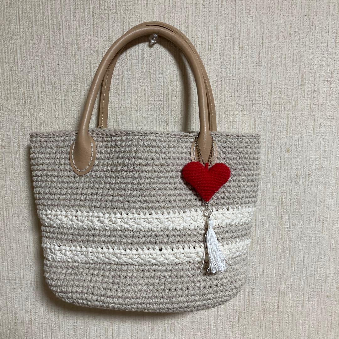 編みぐるみ　花　コットンバッグ6点