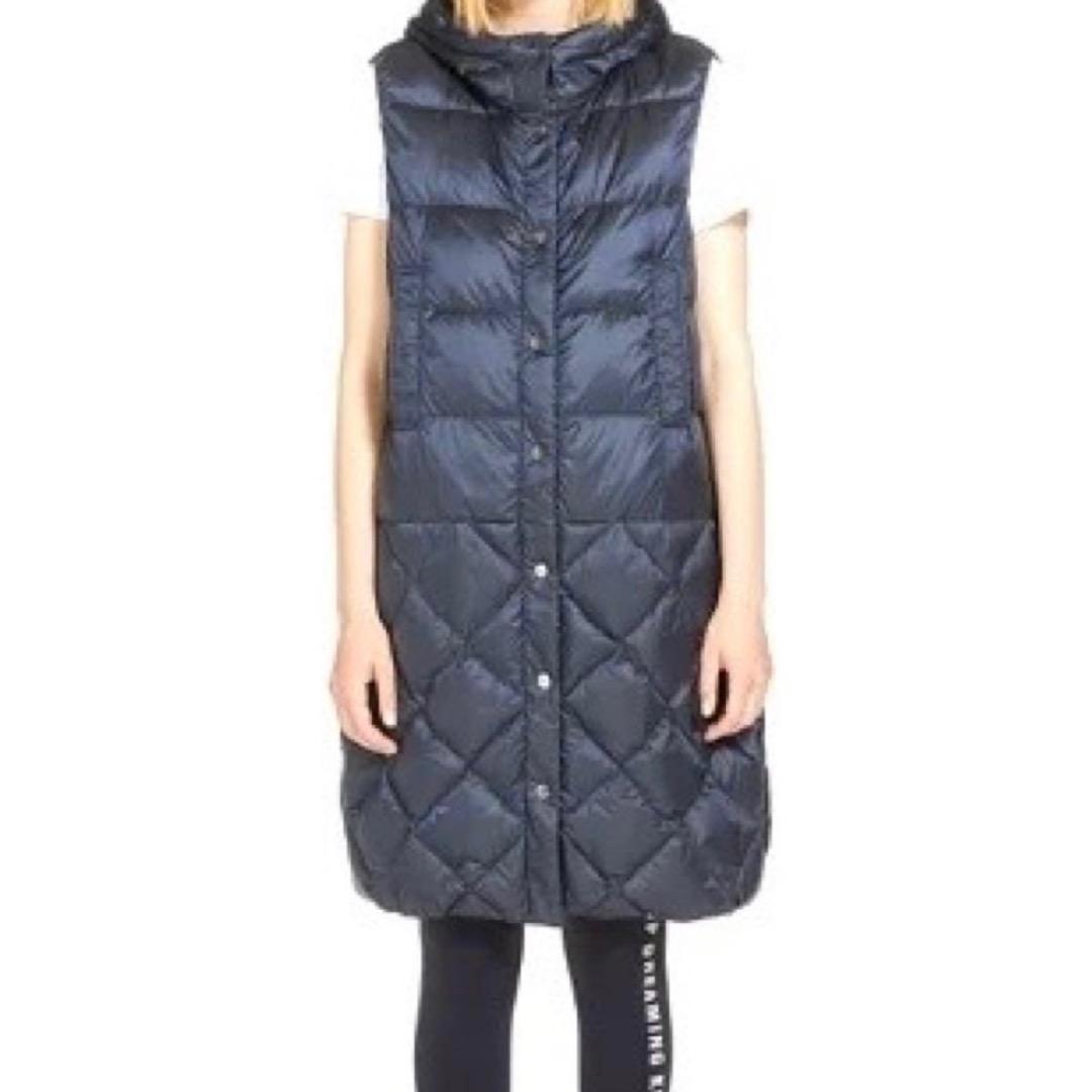 Max Mara　フーディリバーシブルテクニカルダウン ロングジレ　ネイビー