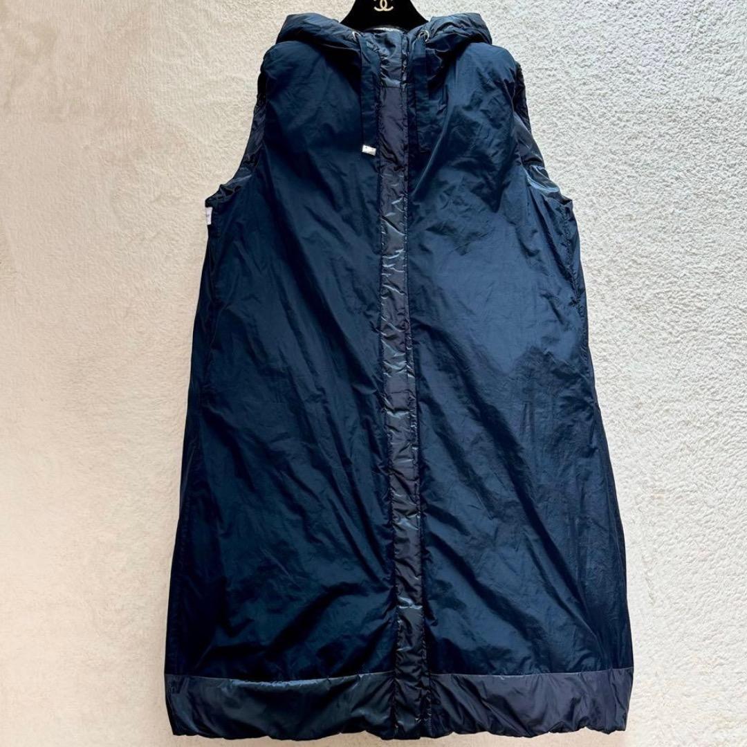 Max Mara　フーディリバーシブルテクニカルダウン ロングジレ　ネイビー