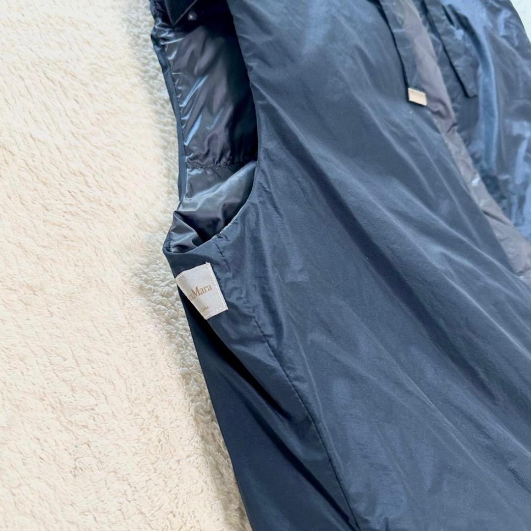 Max Mara　フーディリバーシブルテクニカルダウン ロングジレ　ネイビー