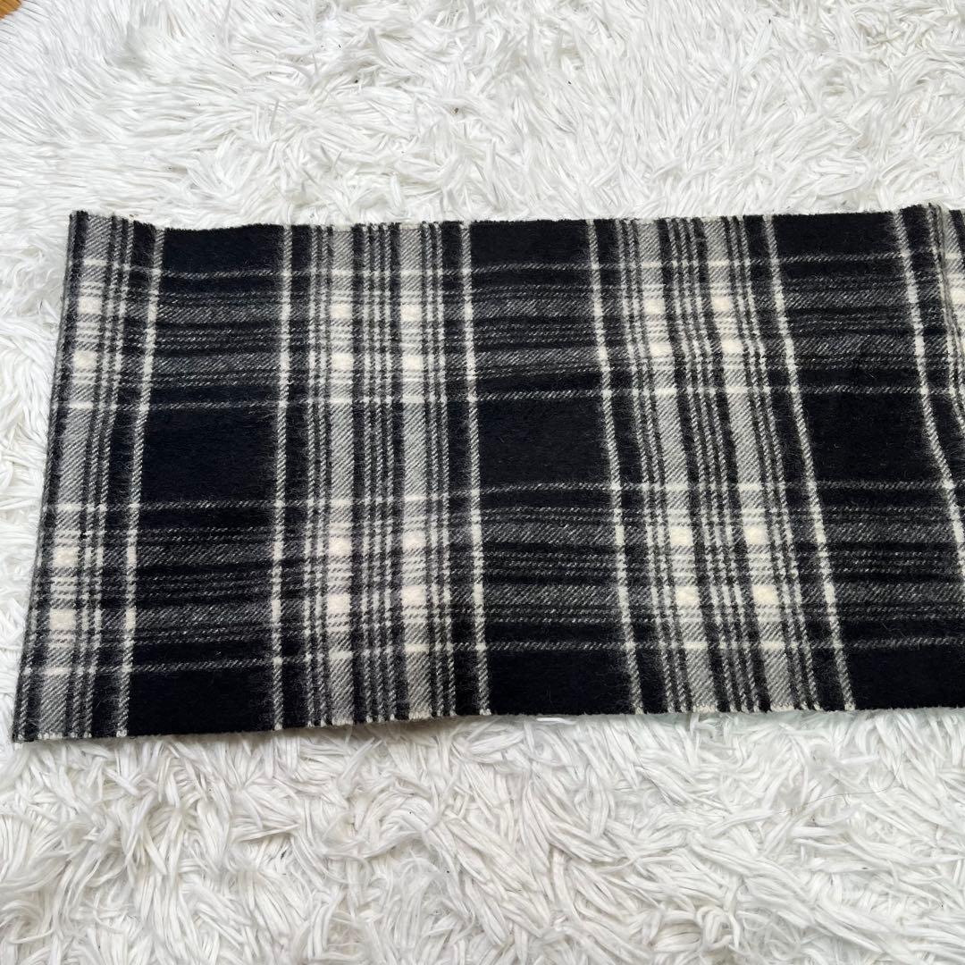 美品✨ ジョンストンズオブエルガン　カシミアマフラー　ブラック　チェック