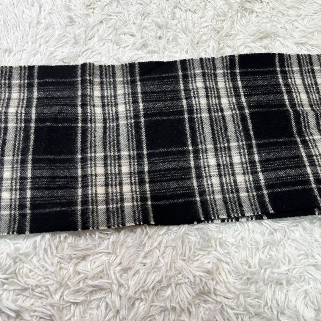 美品✨ ジョンストンズオブエルガン　カシミアマフラー　ブラック　チェック
