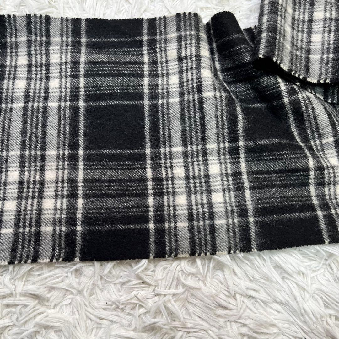 美品✨ ジョンストンズオブエルガン　カシミアマフラー　ブラック　チェック