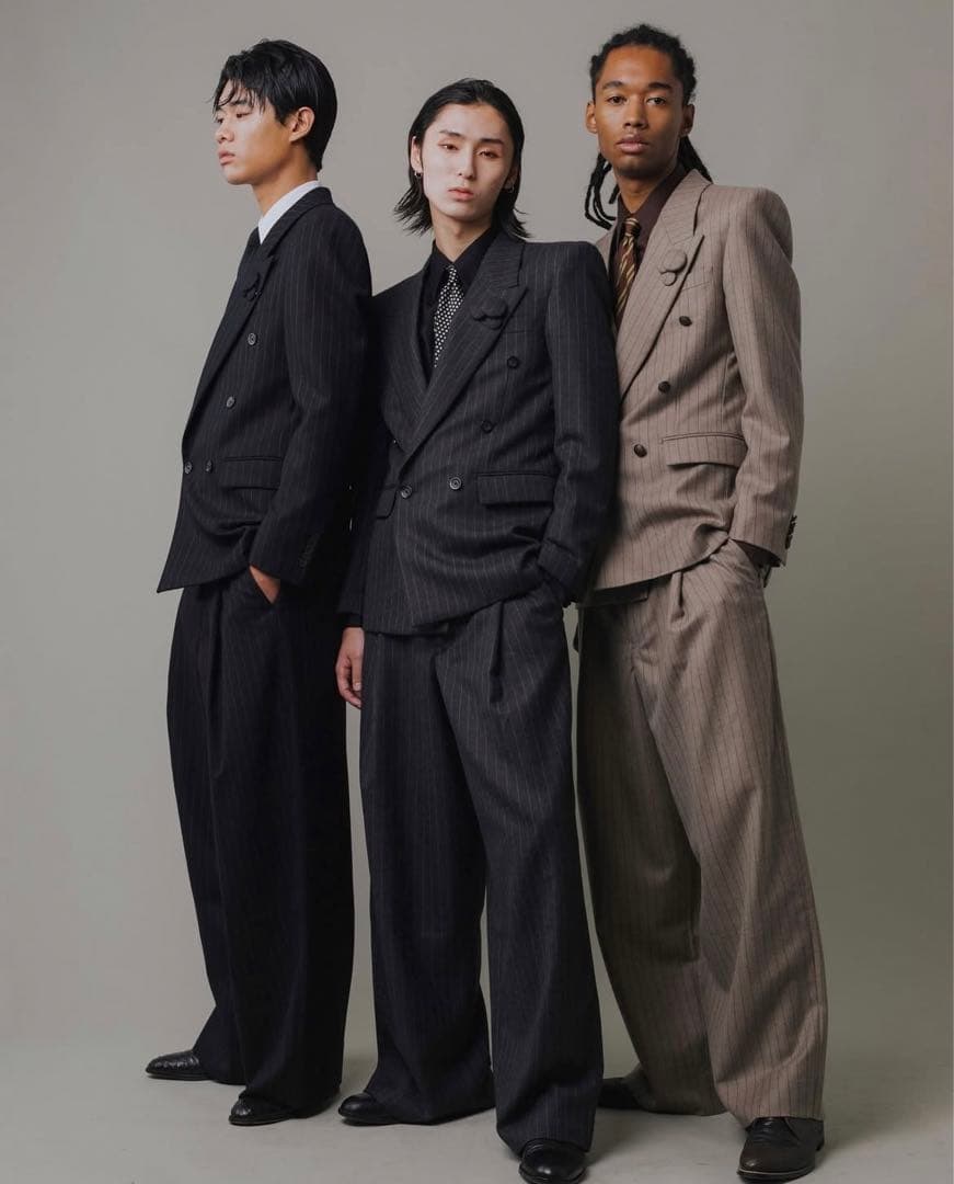 GROSGRAIN ストライプ ダブルブレストスーツセット