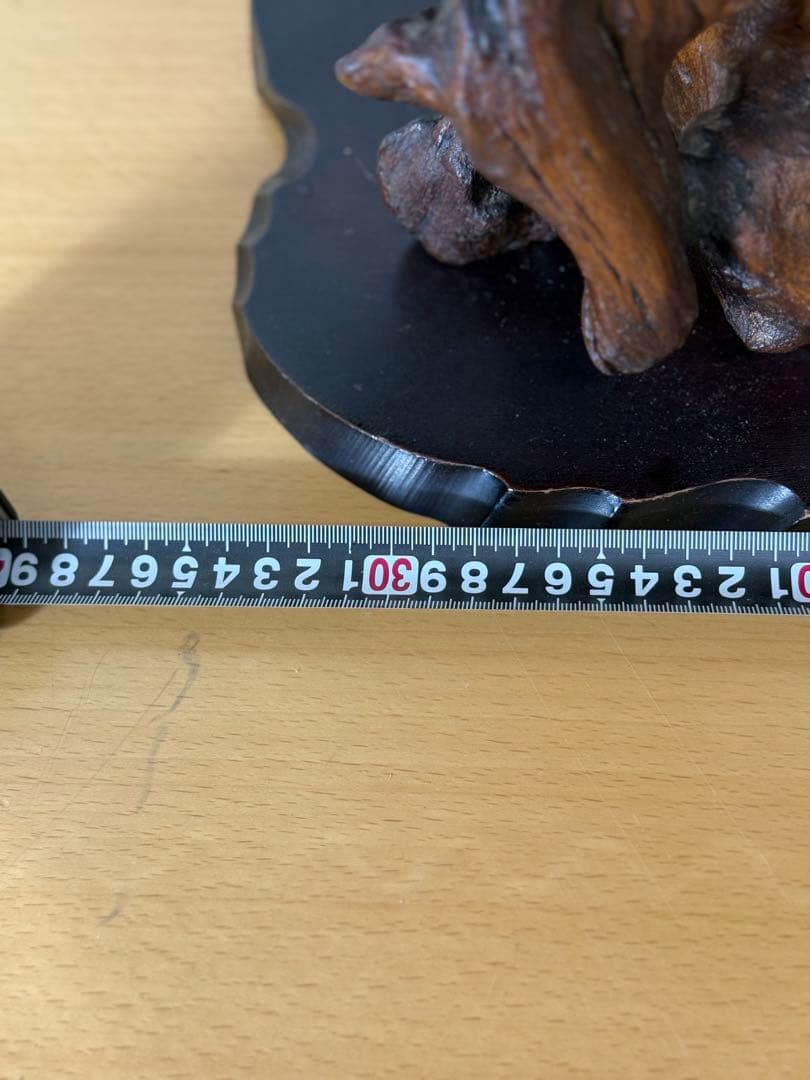 木製抽象彫刻 ダークブラウン