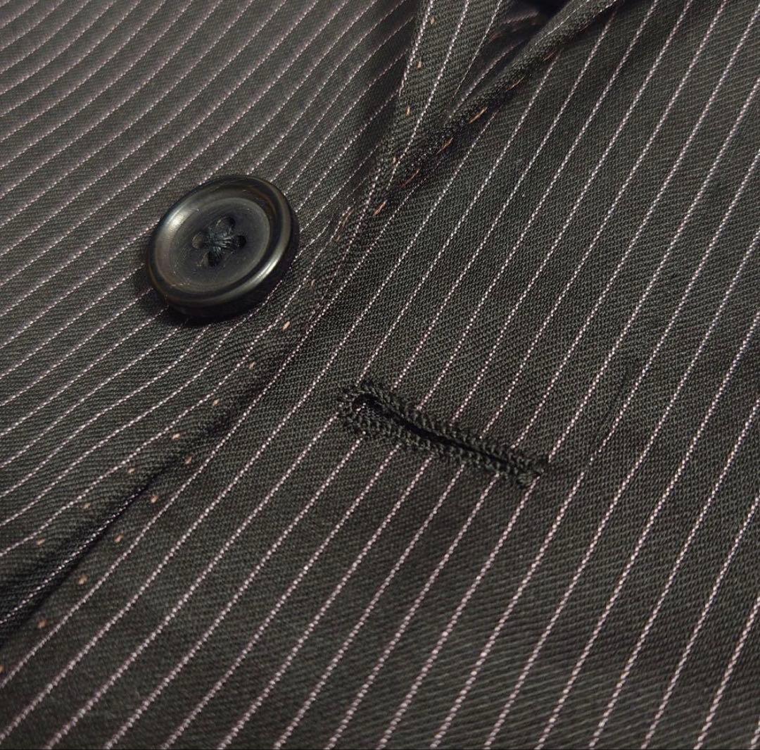 【美品/希少】ポールスミス×ロロピアーナストライプスーツ☆シルク混☆裏地花柄☆M