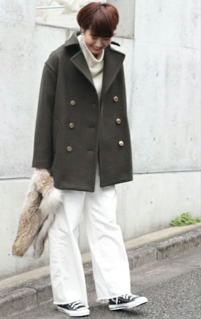 年始限定価格［美品］FRAMeWORK ラムリバーメルトン ピーコート 36