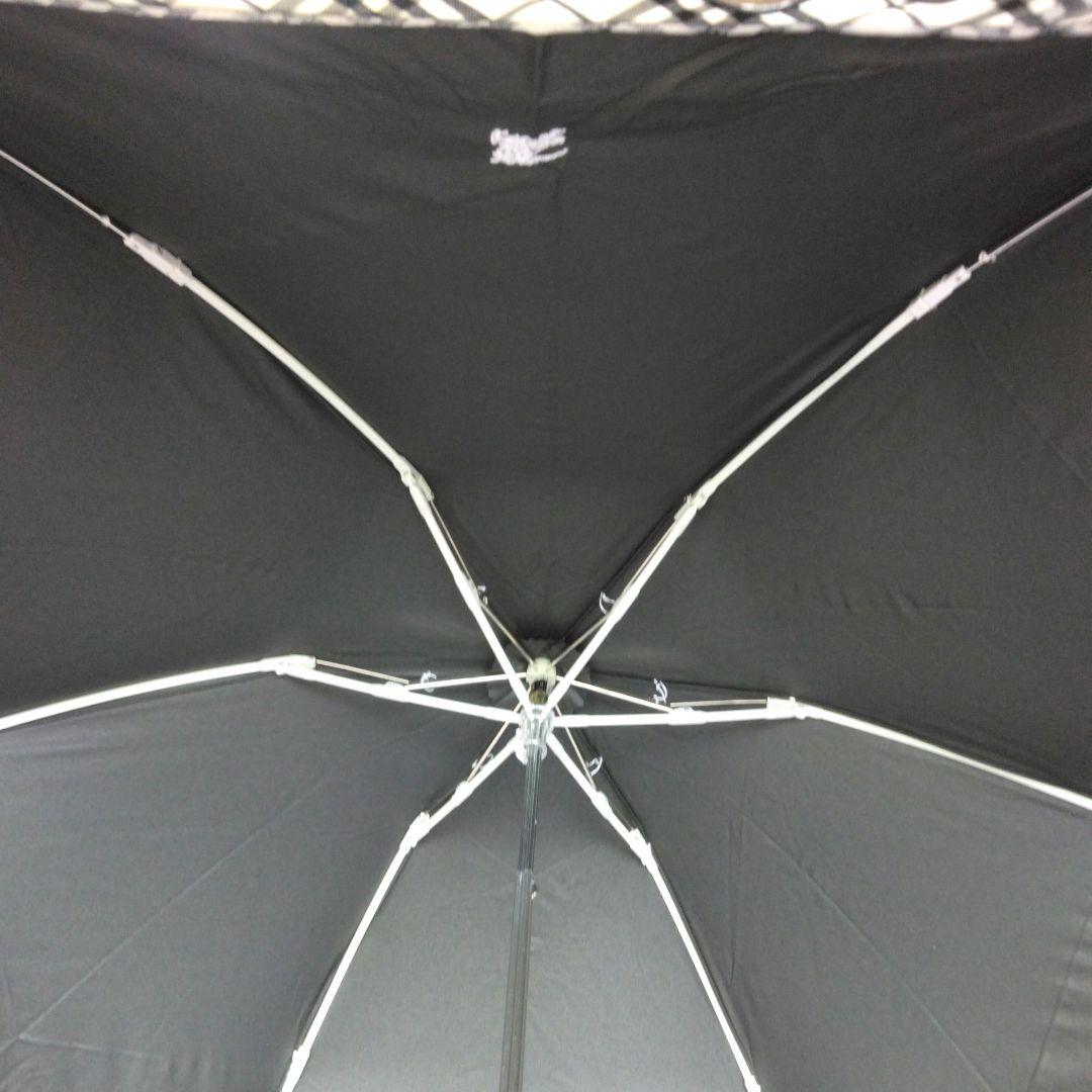 バーバリー　折り畳み日傘②　ブラック　フリル　チェック