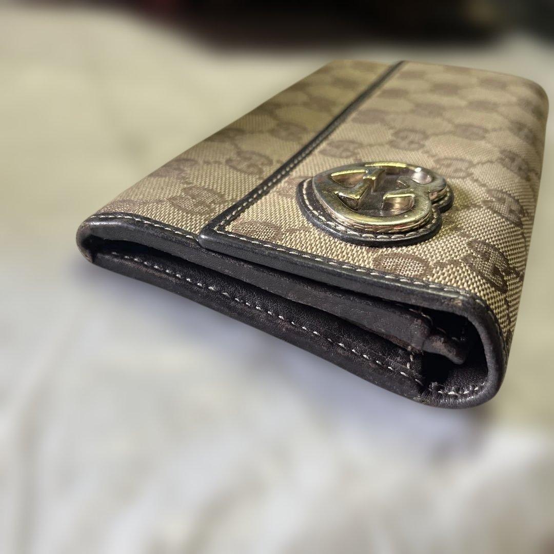 本日限定価格　GUCCI グッチ　二つ折り長財布　GGキャンバス　ラブリーハート