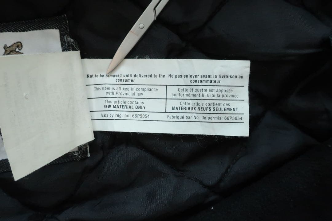 カナダ製 バーシティジャケット スタジャン レザー切替 ブラック L ウール