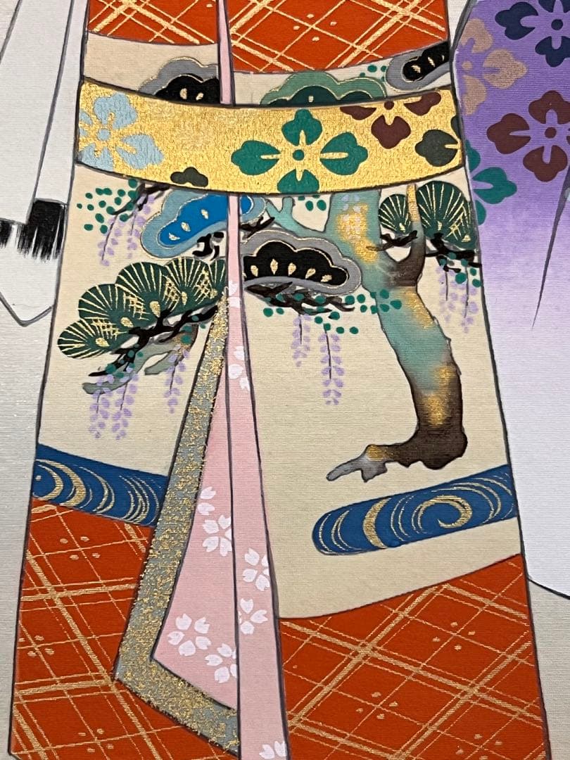 岩本栖堂 掛け軸 掛軸『立雛』 絹本 共箱 雛祭り ひな祭り 日本画 直筆 茶掛