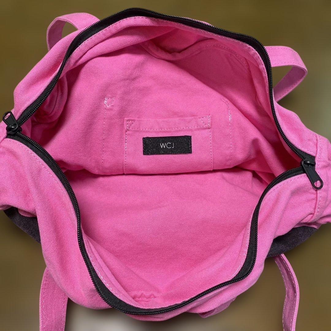 WCJ ミニーマウス トートバッグ チェリーピンク フェイスデザイントートバッグ