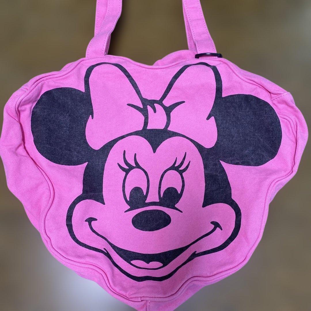 WCJ ミニーマウス トートバッグ チェリーピンク フェイスデザイントートバッグ
