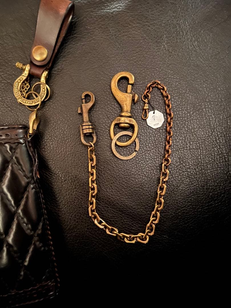 アンプジャパン　ウォレットチェーン　　ブラス製　ダブルクリップ　タグ付き