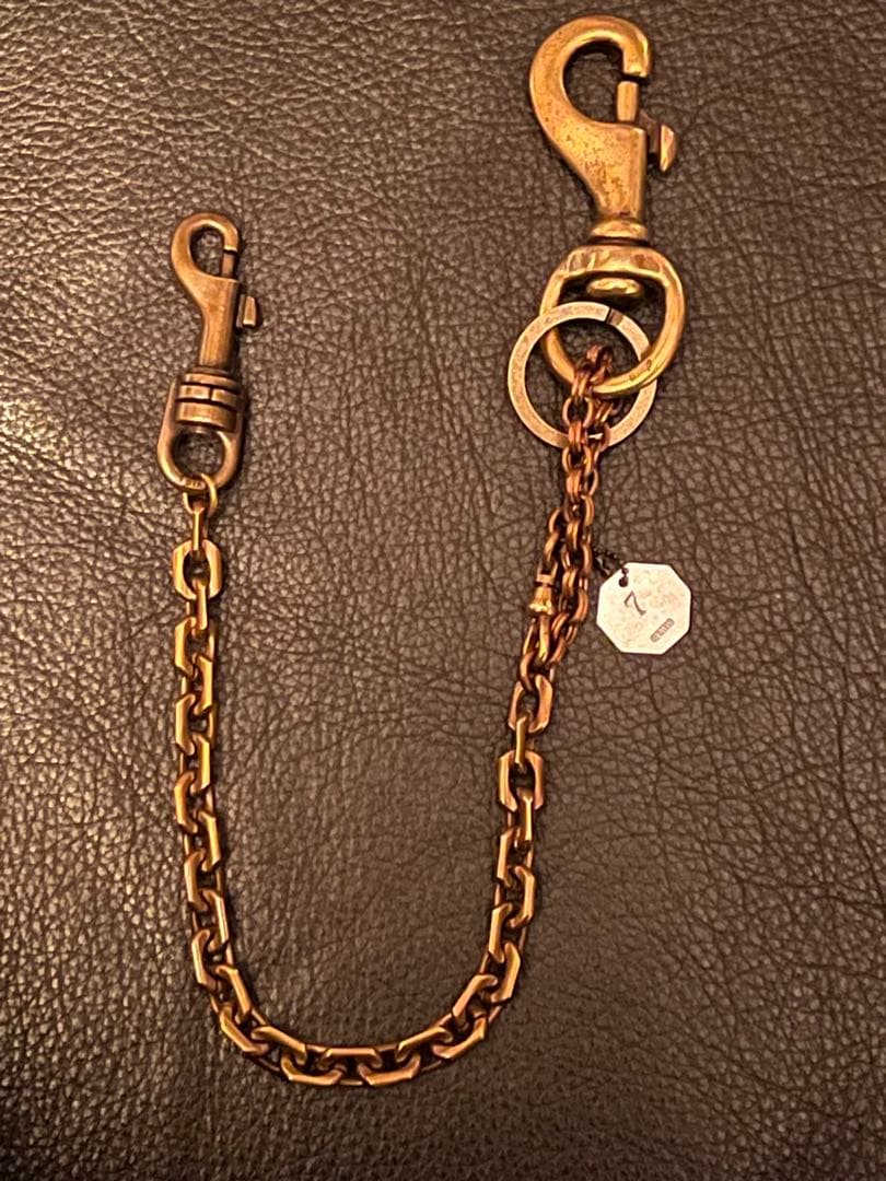 アンプジャパン　ウォレットチェーン　　ブラス製　ダブルクリップ　タグ付き